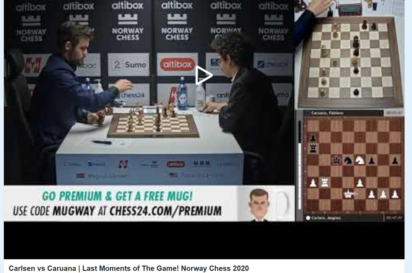 Photo of Carlsen vs <b>Caruana</b> | Last Moments of The Game! Norway Chess 2020