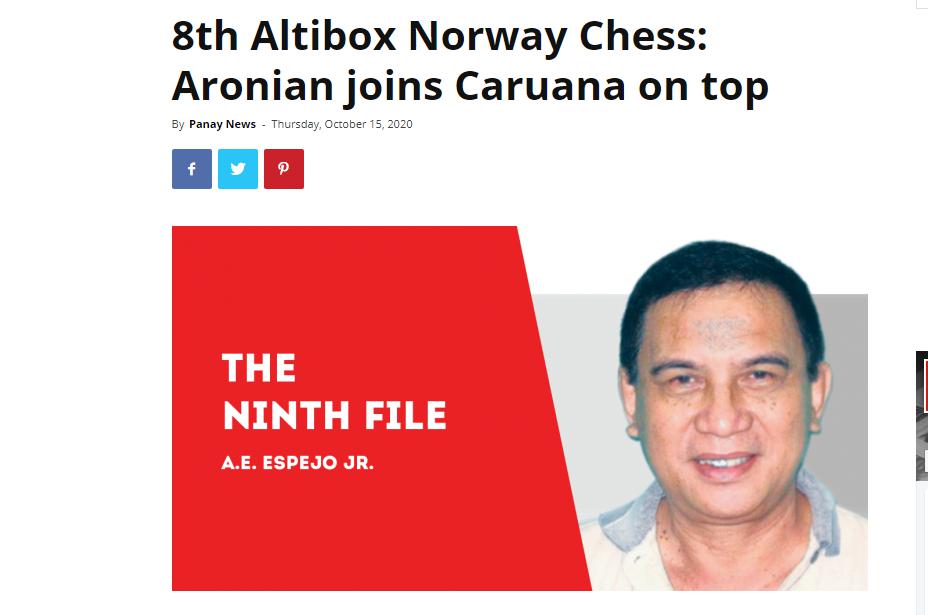 Photo of 8th Altibox Norway Chess: Aronian joins <b>Caruana</b> on top