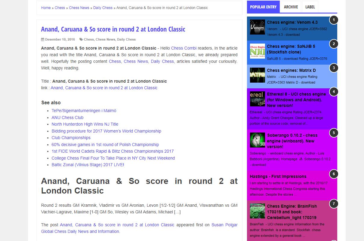 Photo of Anand, Caruana & So score in round 2 at London Classic