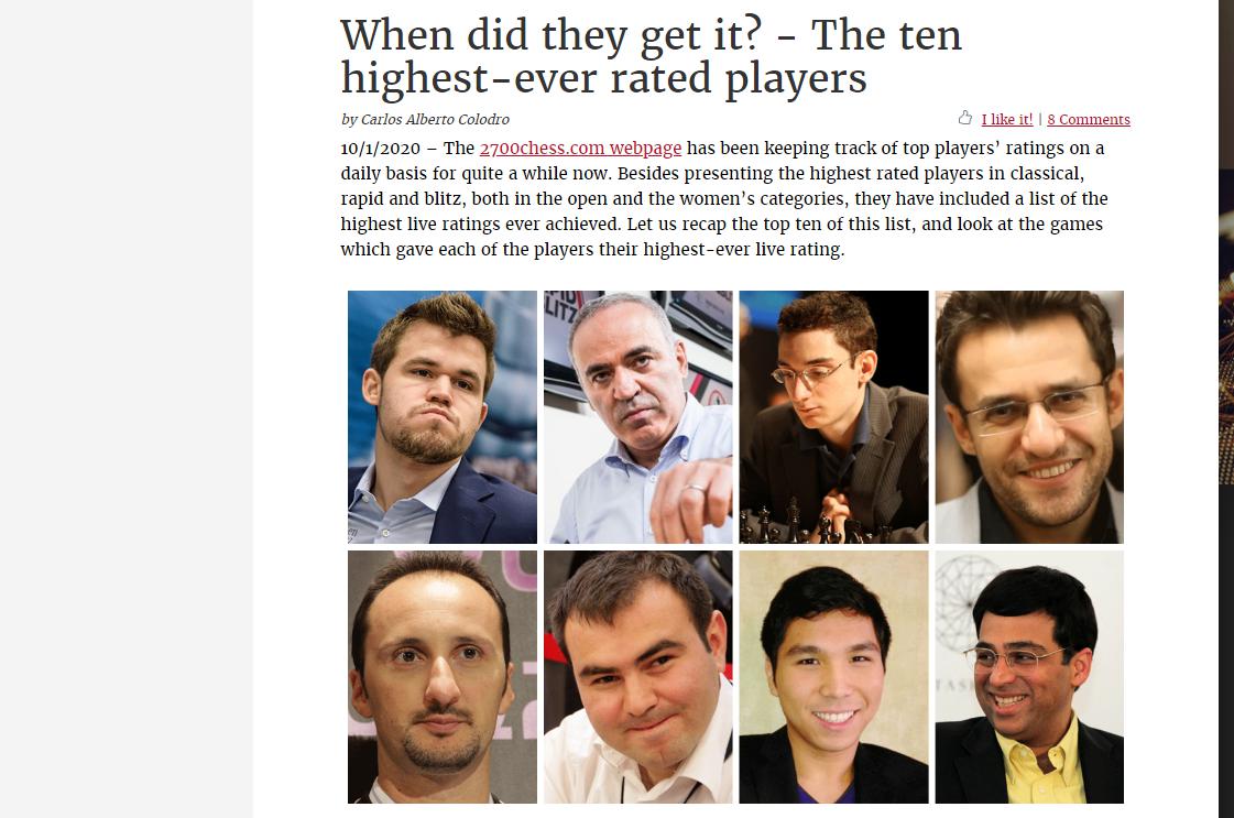 Photo of When did they get it? - The ten highest-ever rated players