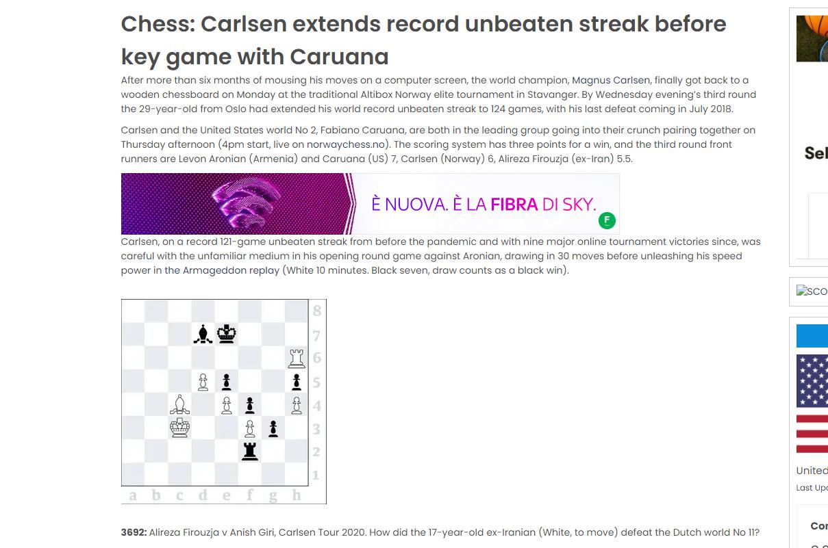 Photo of Chess: Carlsen extends record unbeaten streak before key game with <b>Caruana</b>