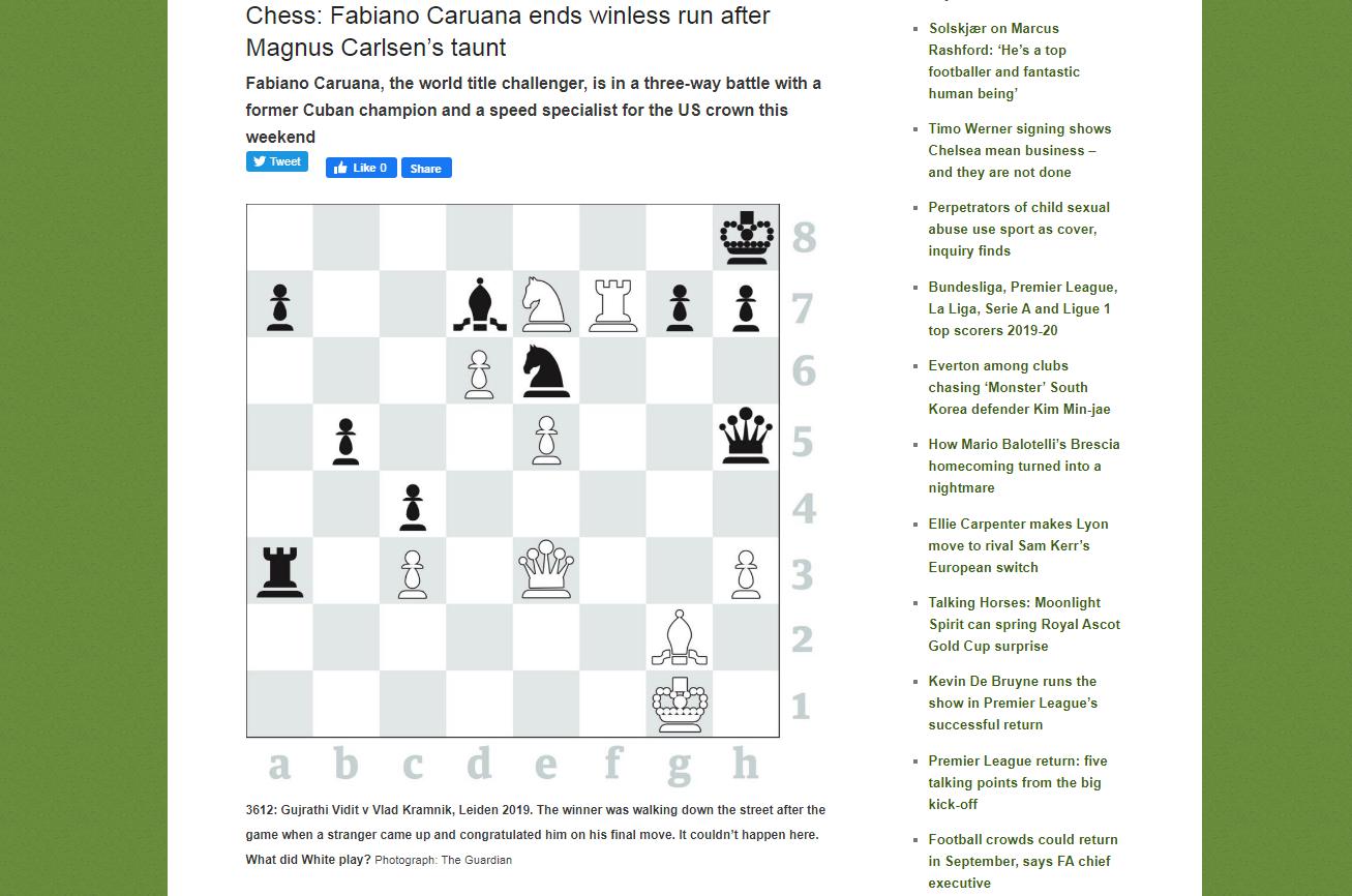 Photo of Chess: Fabiano Caruana ends winless run after Magnus Carlsen
